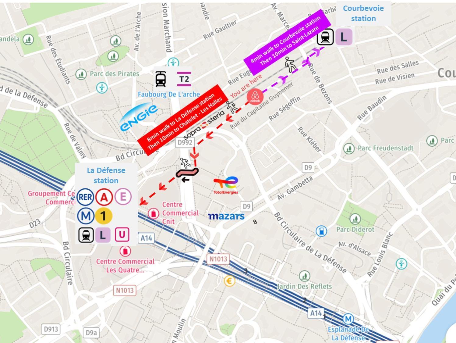 Defense-2rooms-forwork-balcony-freeparking Courbevoie